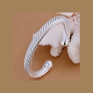 3 For $20.00 Women's Silver Twisted Rope Bracelet